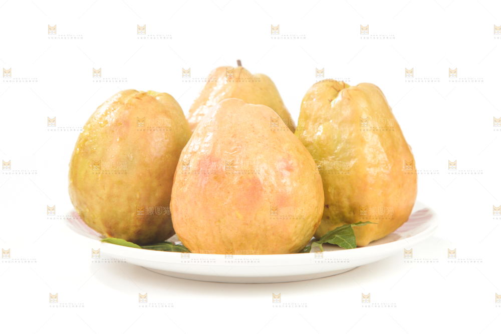 白底上的红心芭乐