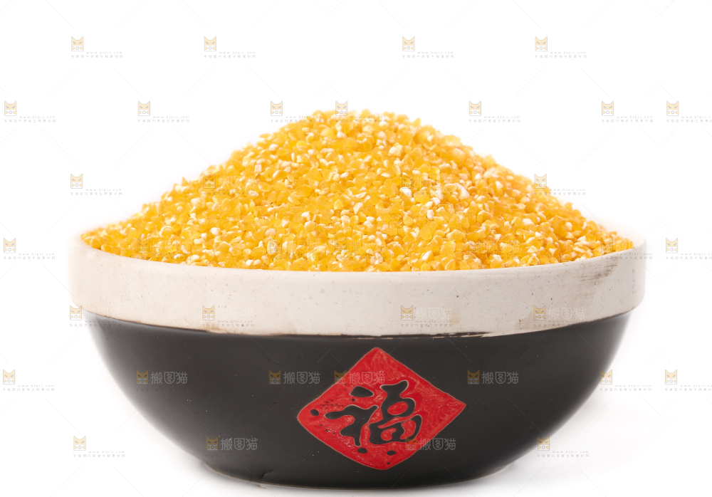 白底上的玉米碴
