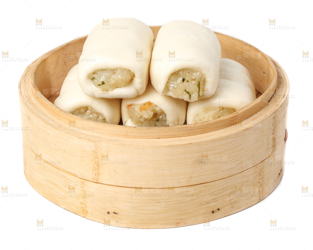 白底上的糯米卷