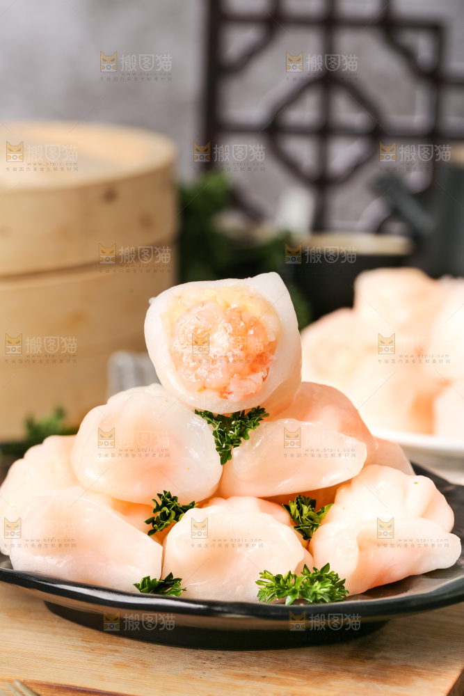 深底上的虾饺