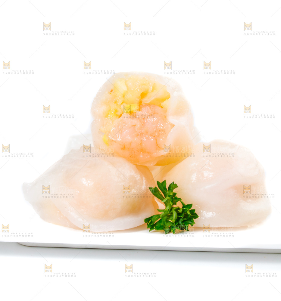 白底上的虾饺