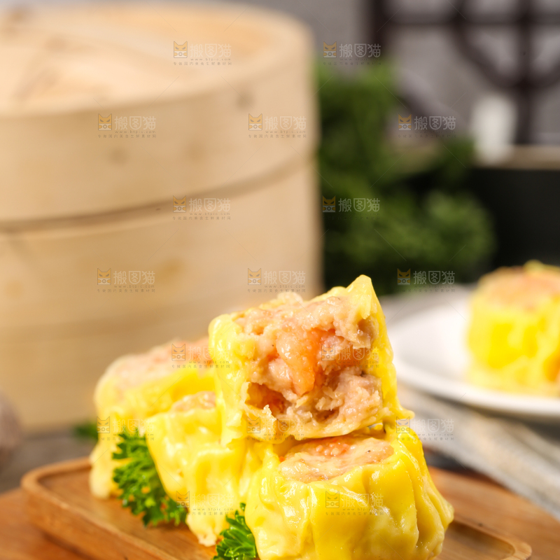 深底上的虾肉烧卖