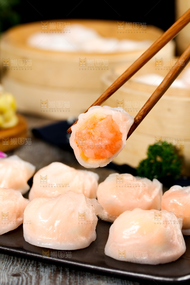 深底上的虾饺
