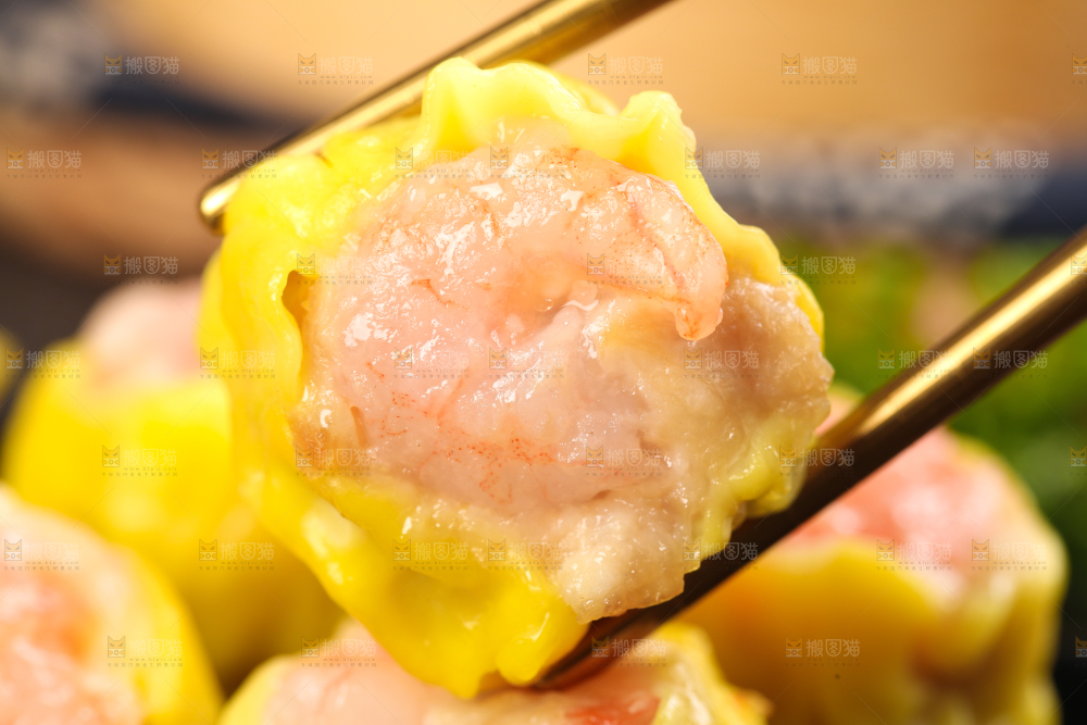 深底上的虾肉烧卖