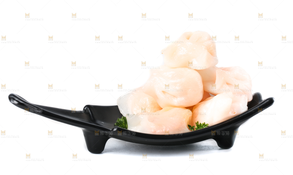 白底上的虾饺
