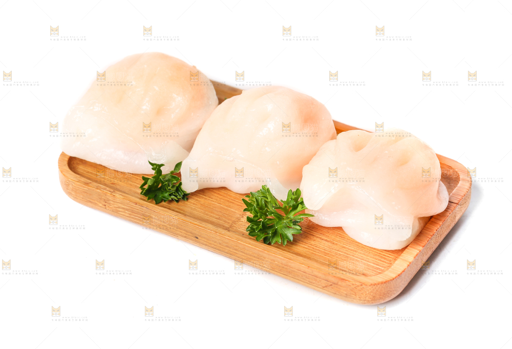 白底上的虾饺