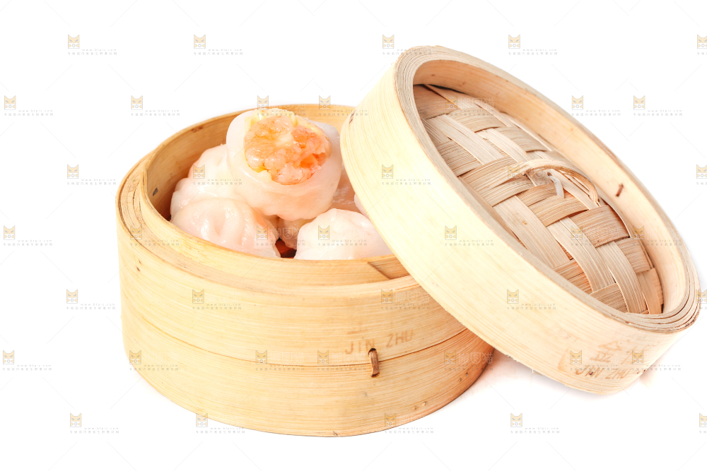 白底上的虾饺