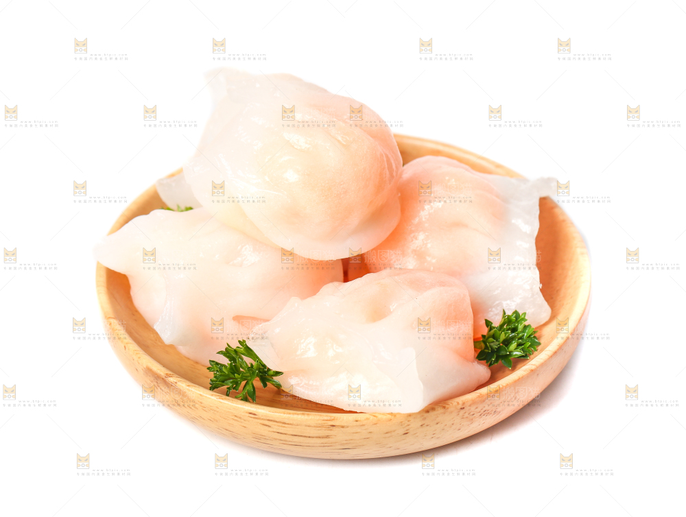 白底上的虾饺