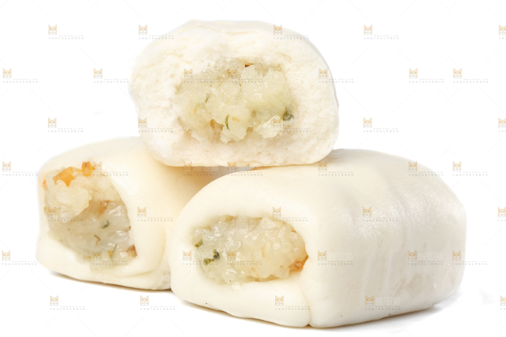 白底上的糯米卷