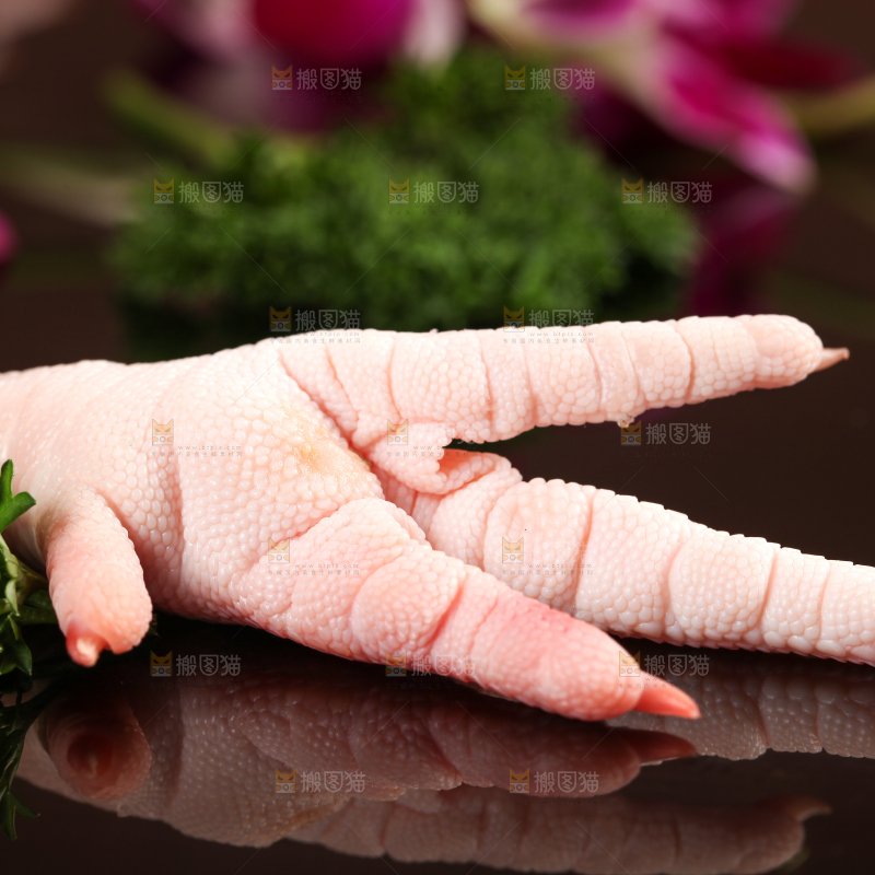 深底上的新鲜鸡爪