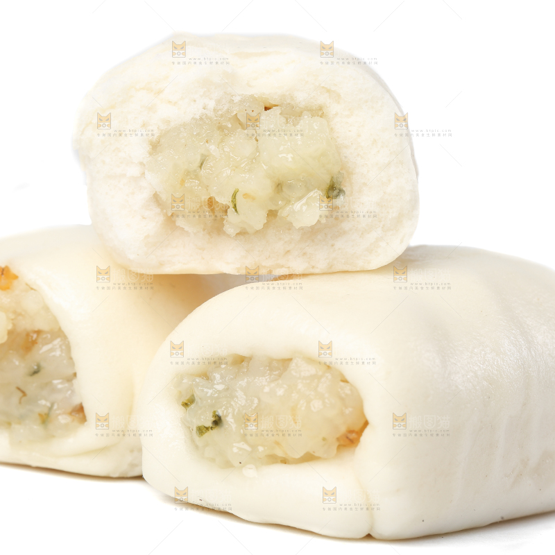 白底上的糯米卷