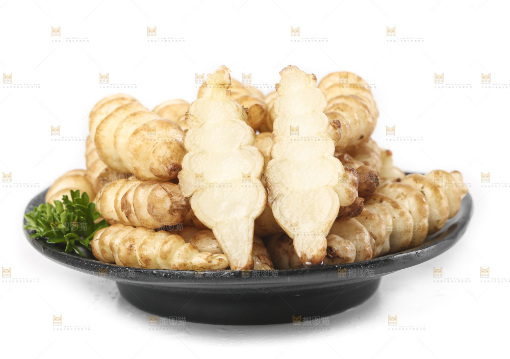 白底上的宝塔菜