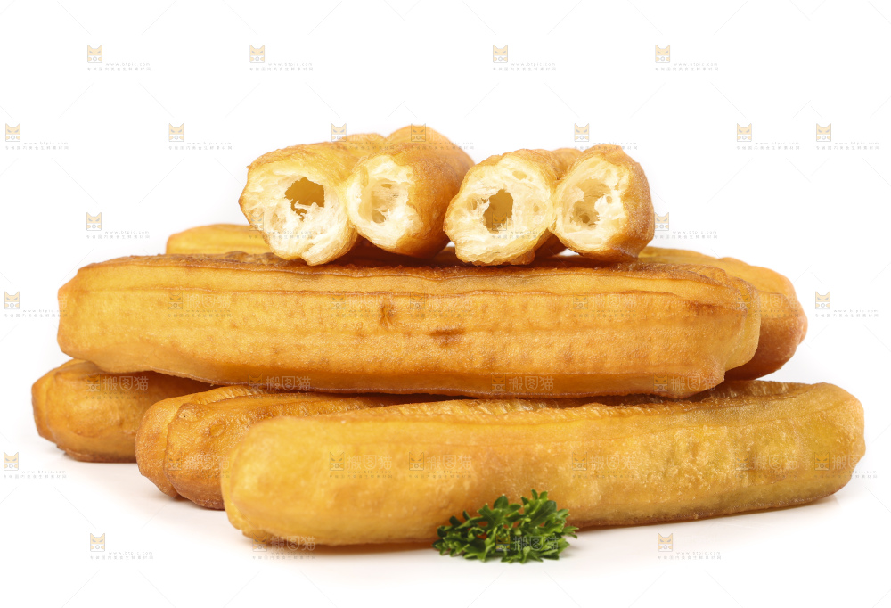 白底上的香酥油条
