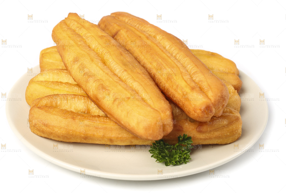白底上的香酥油条