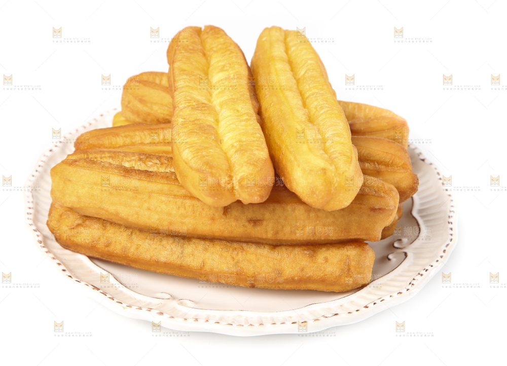 白底上的香酥油条