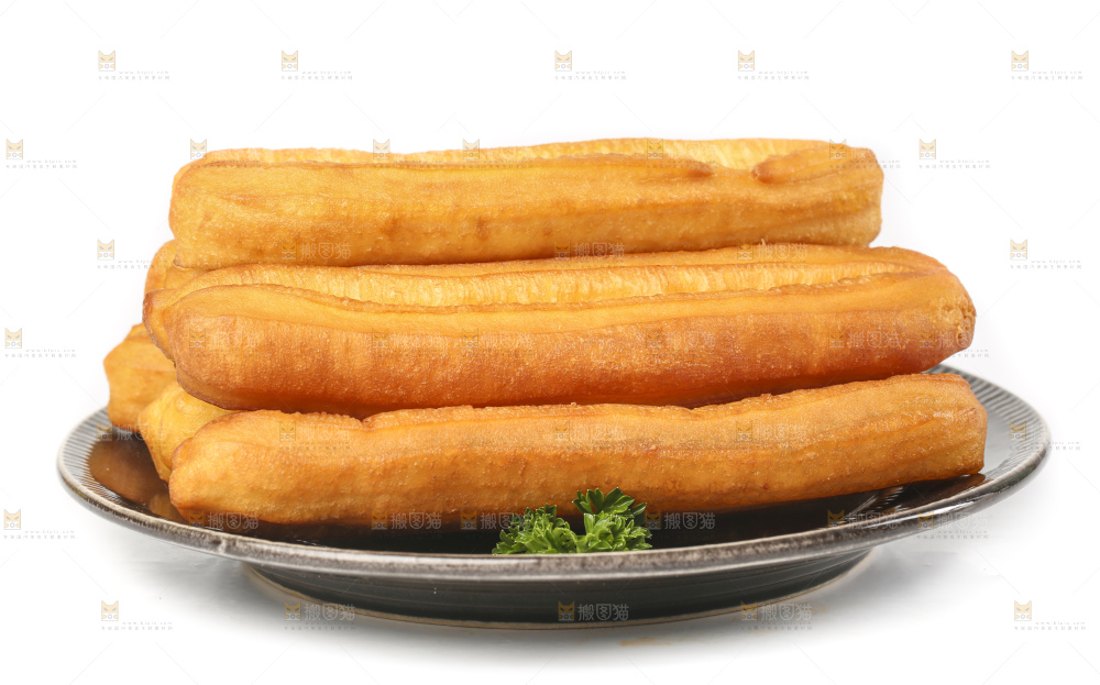 白底上的香酥油条