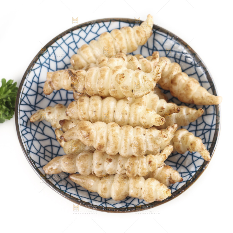 白底上的宝塔菜