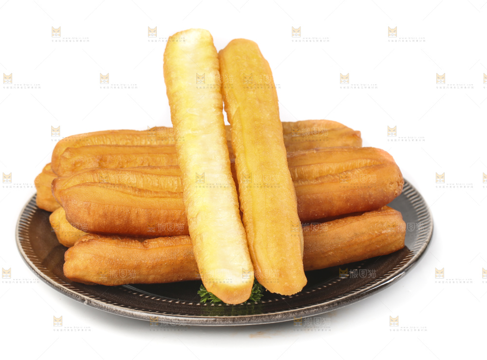 白底上的香酥油条