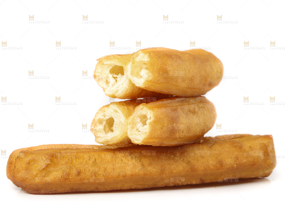 白底上的香酥油条