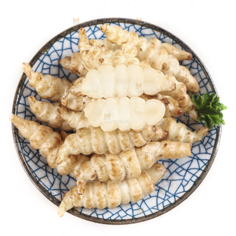 白底上的宝塔菜