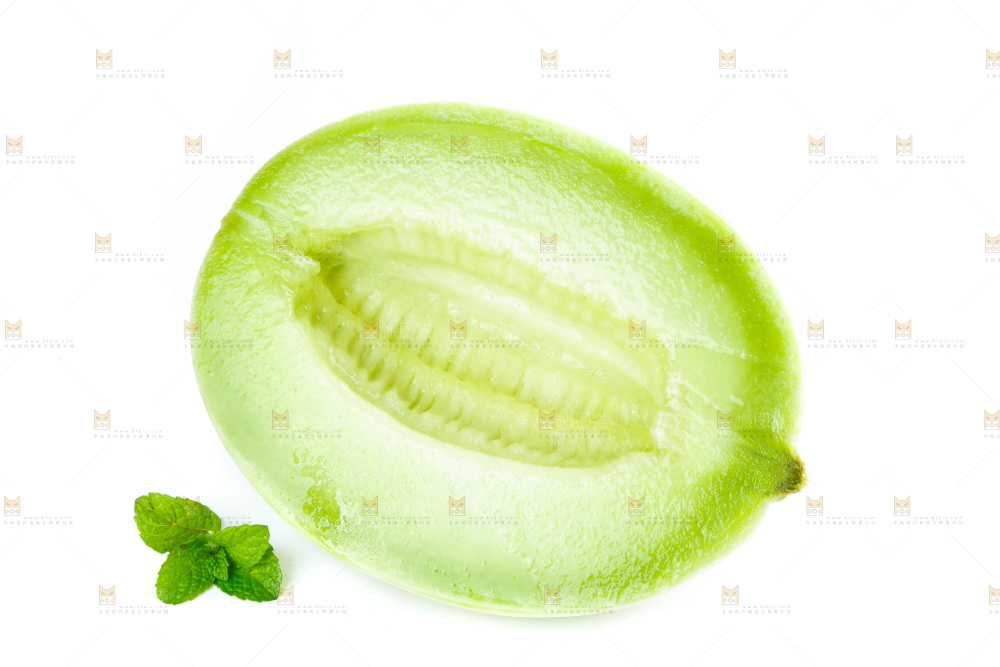 白底上的玉菇甜瓜