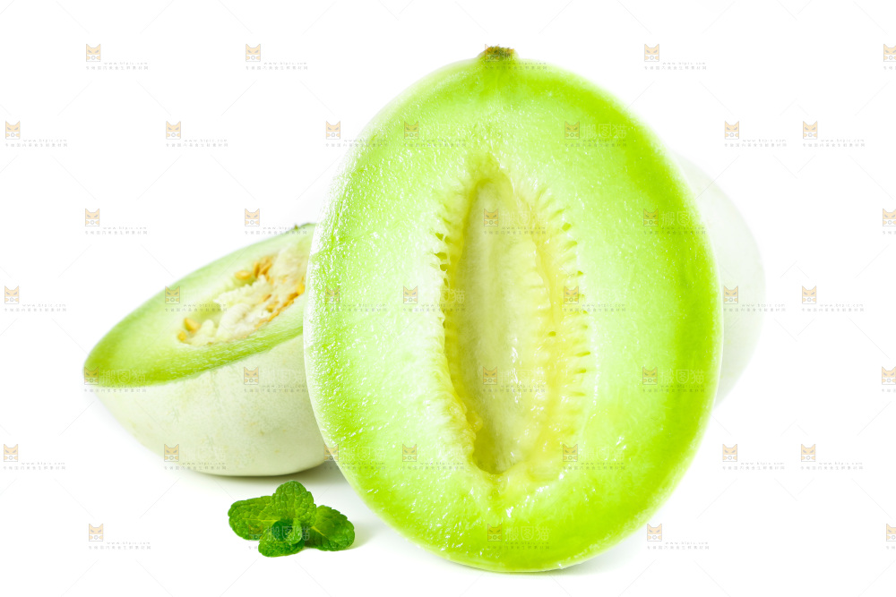 白底上的玉菇甜瓜