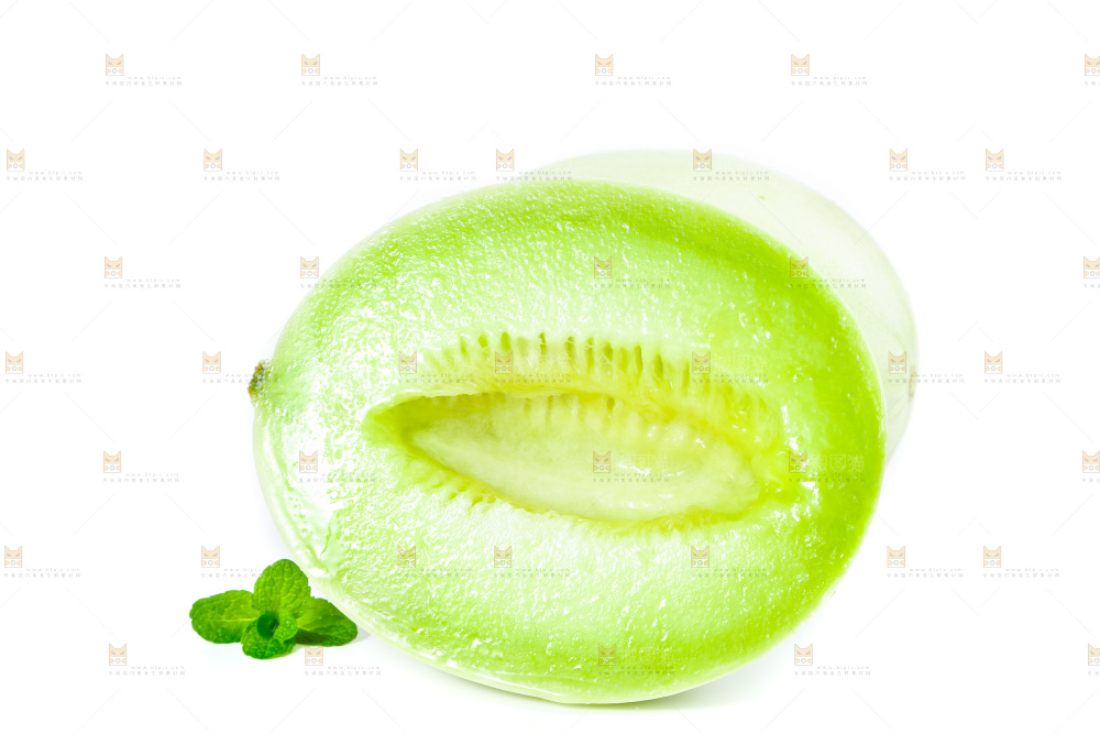 白底上的玉菇甜瓜