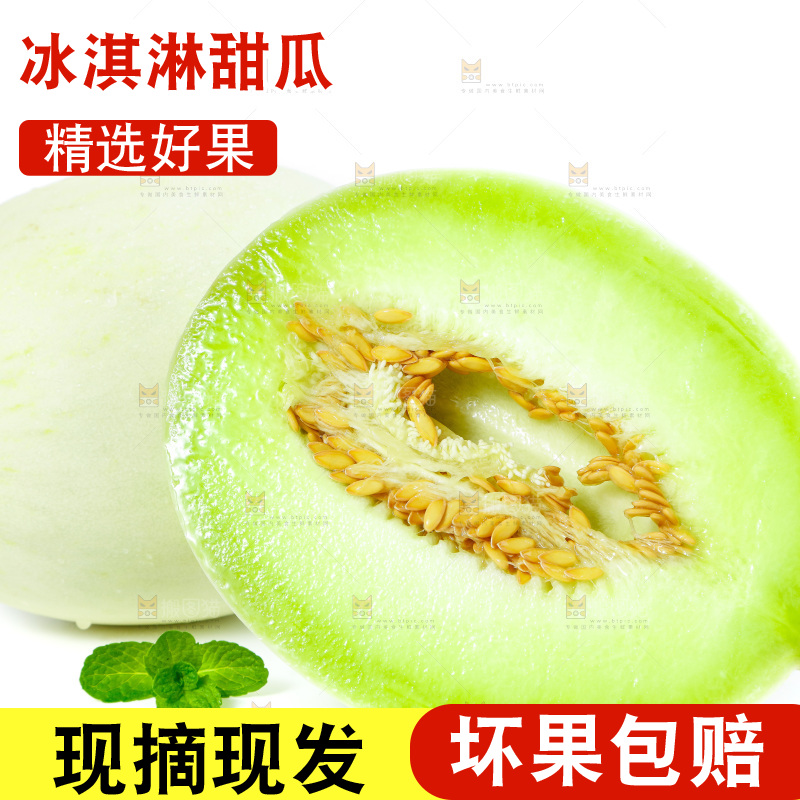 白底上的玉菇甜瓜