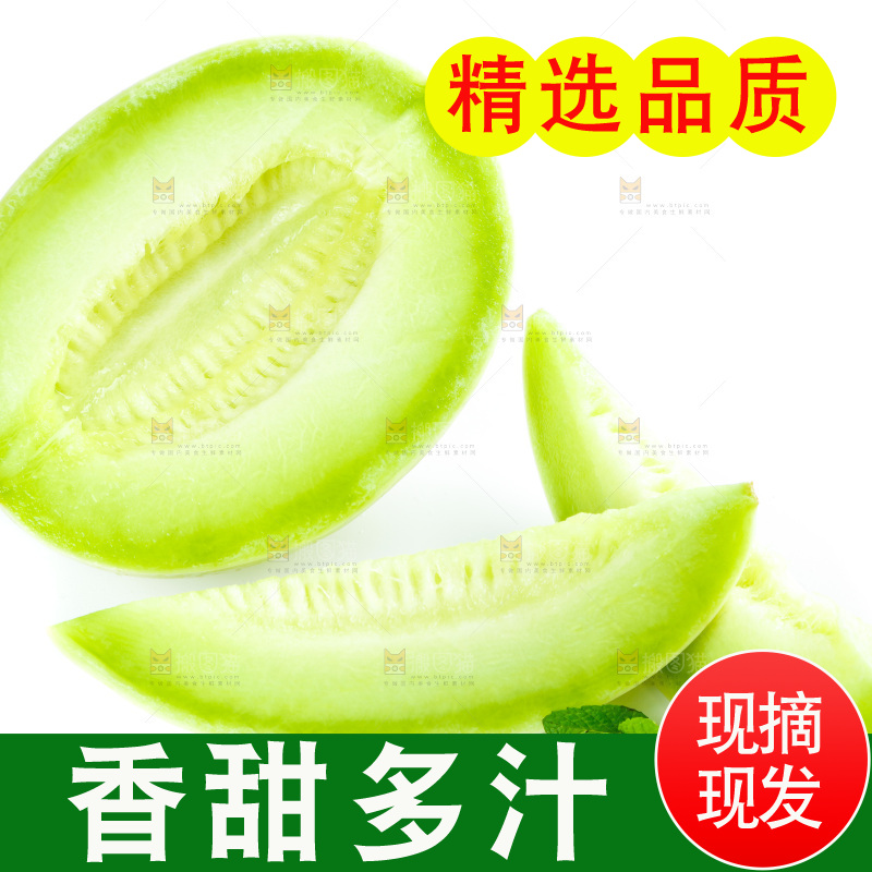 白底上的玉菇甜瓜