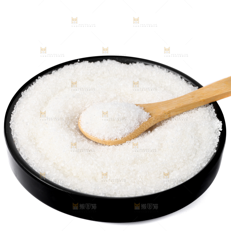 白底上放着白砂糖