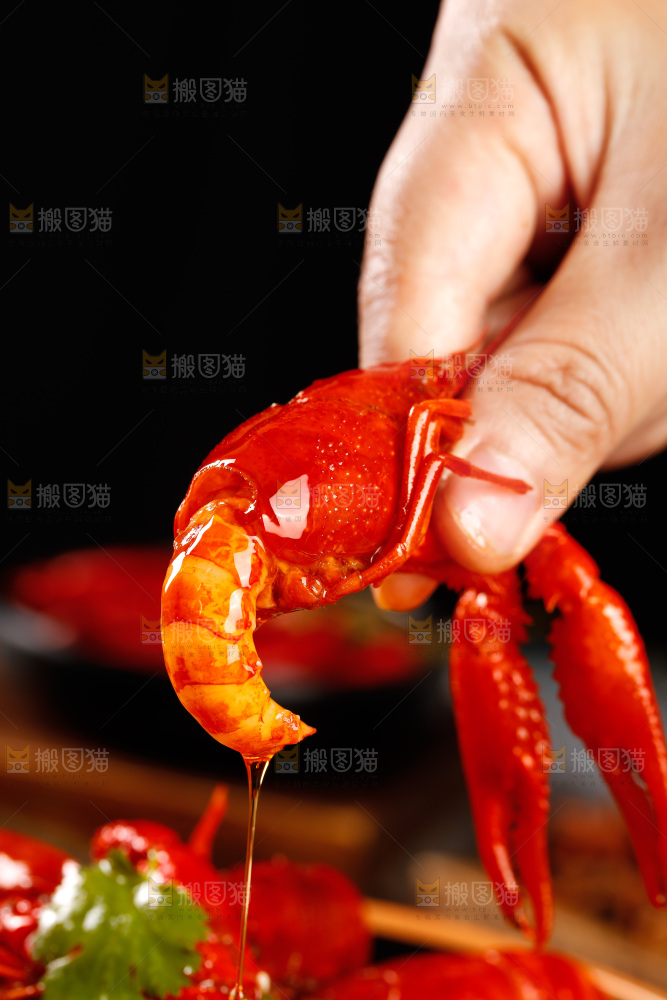 深底上的香辣小龙虾