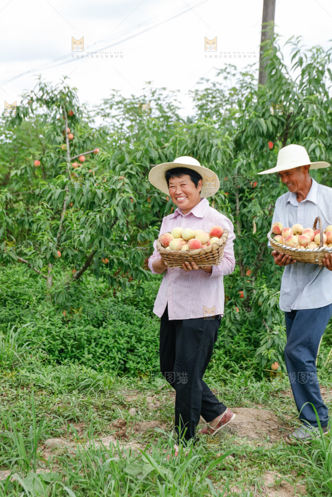 手里拿着现摘水蜜桃