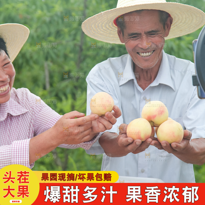 手里拿着现摘水蜜桃