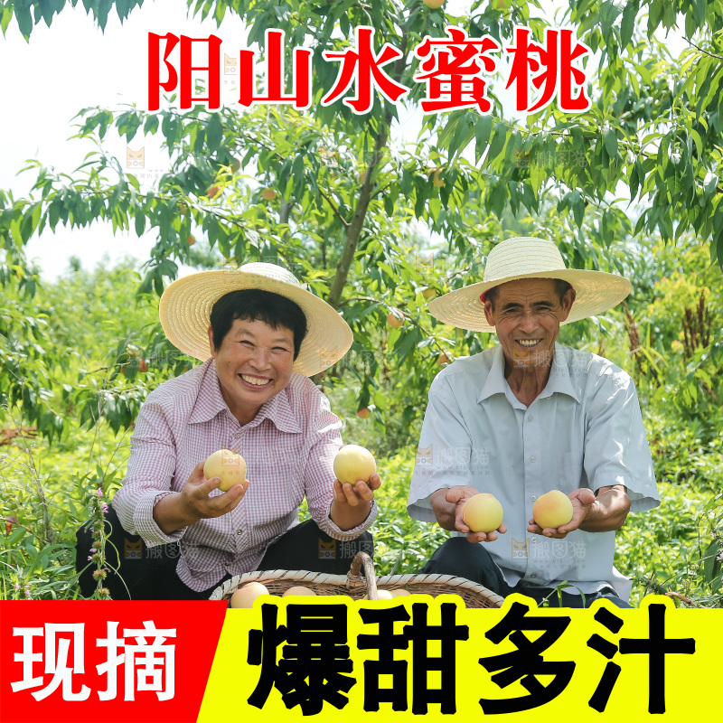 手里拿着现摘水蜜桃