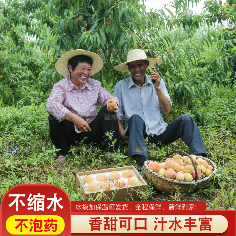 手里拿着现摘水蜜桃