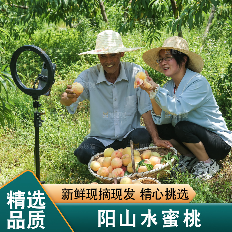 手里拿着现摘水蜜桃