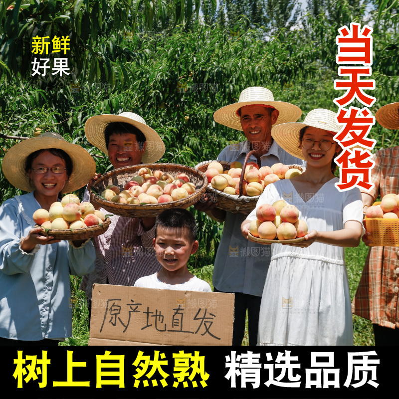 手里拿着现摘水蜜桃