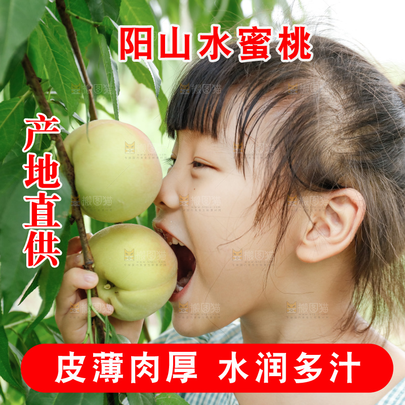 手里拿着现摘水蜜桃