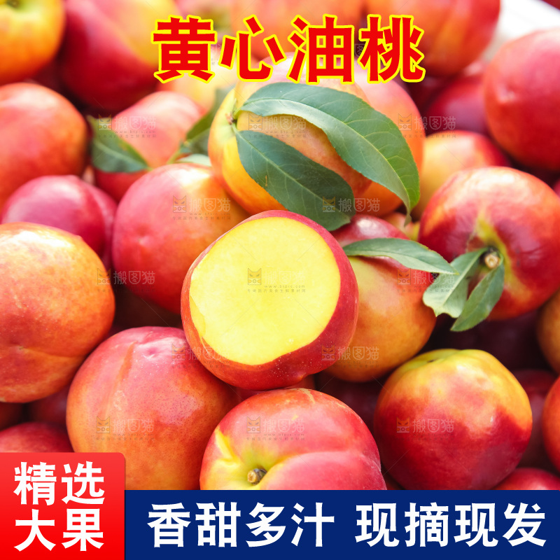 现摘的新鲜黄心油桃