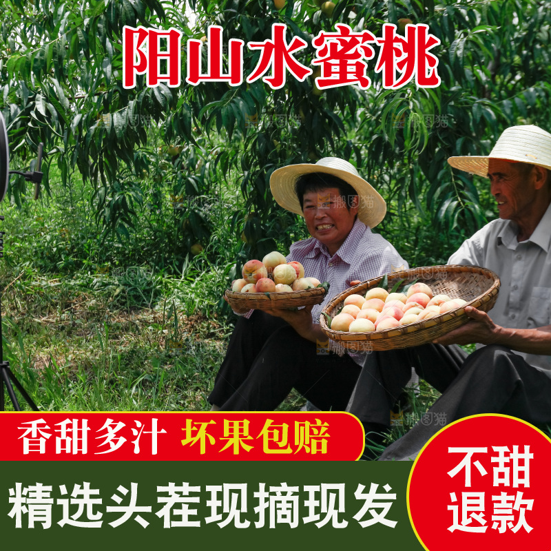 手里拿着现摘水蜜桃
