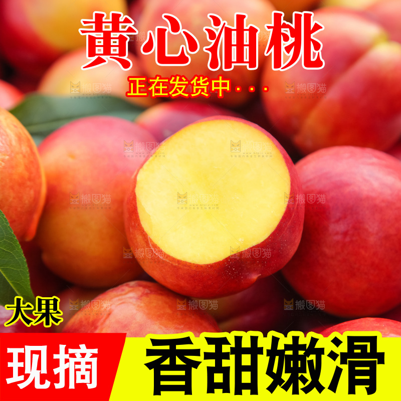 现摘的新鲜黄心油桃