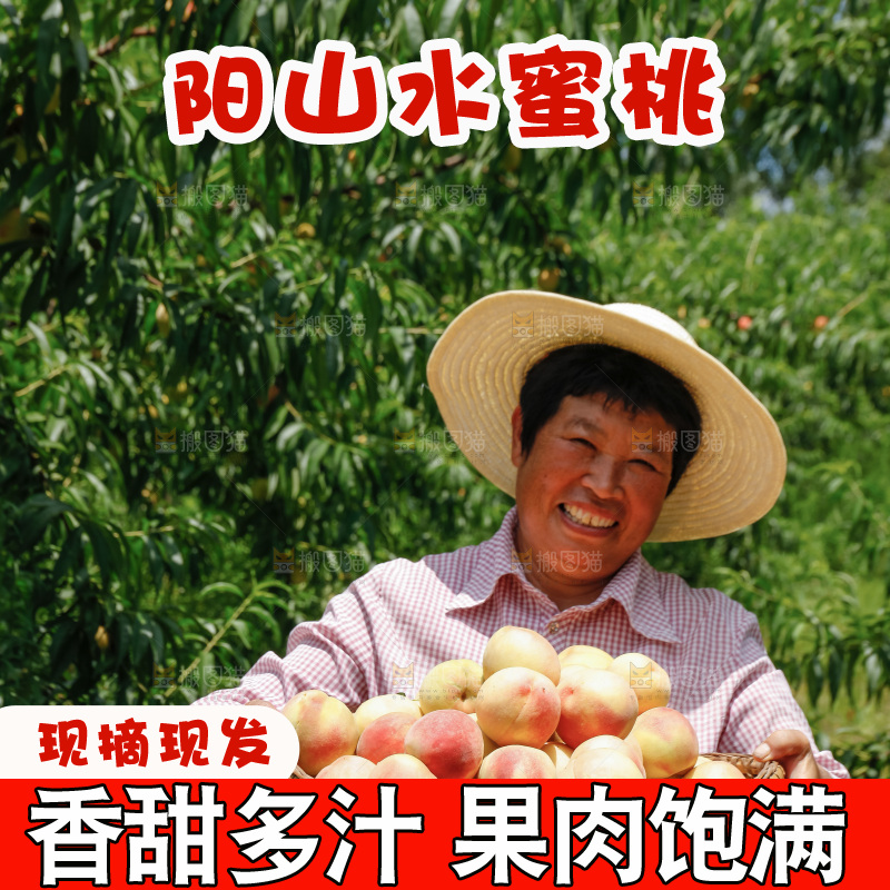 手里拿着现摘水蜜桃