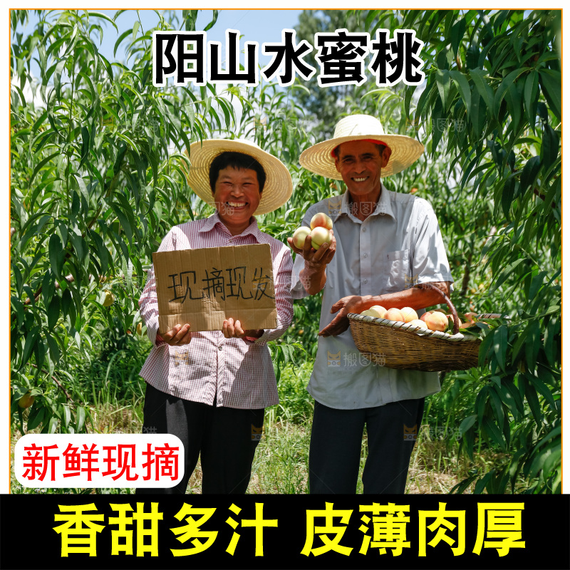 手里拿着现摘水蜜桃