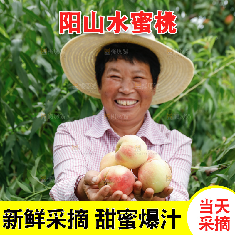 手里拿着现摘水蜜桃
