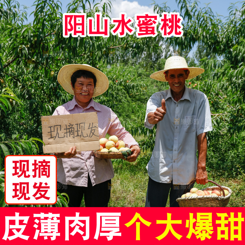手里拿着现摘水蜜桃