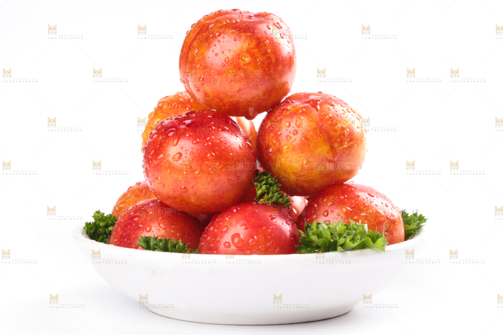 白底上的三月李
