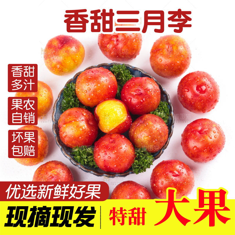 白底上的三月李