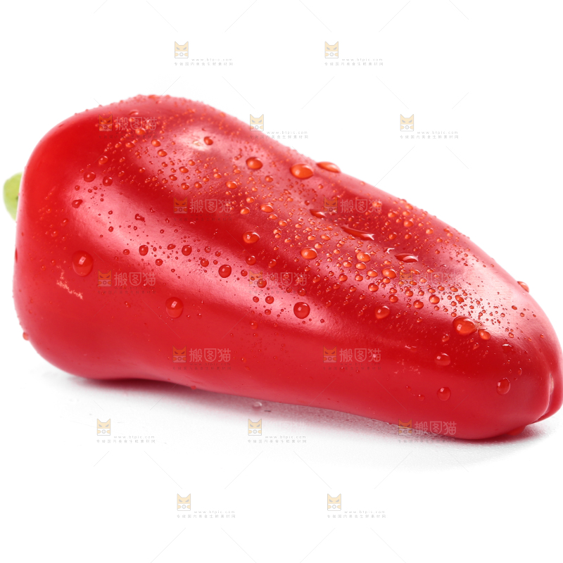 白底上的水果彩椒