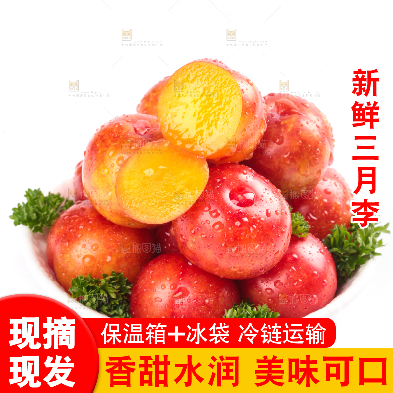白底上的三月李
