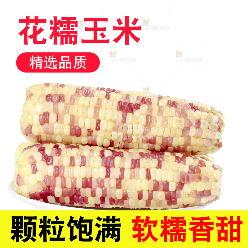 白底上的花糯玉米